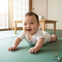 畳の上で遊ぶ赤ちゃん