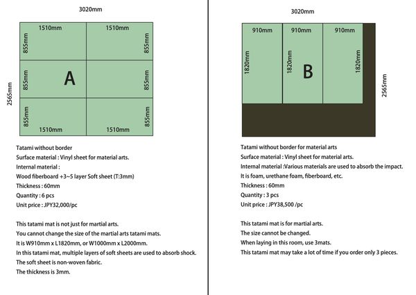 Custom tatami layout proposal for a client room