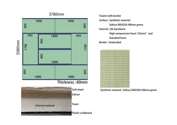 Custom tatami layout proposal for a client room