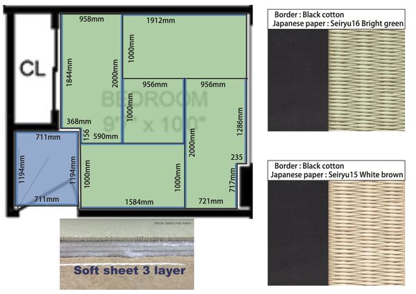 Custom tatami layout proposal for a client room
