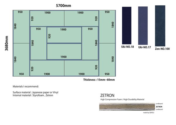 Custom tatami layout proposal for a client room