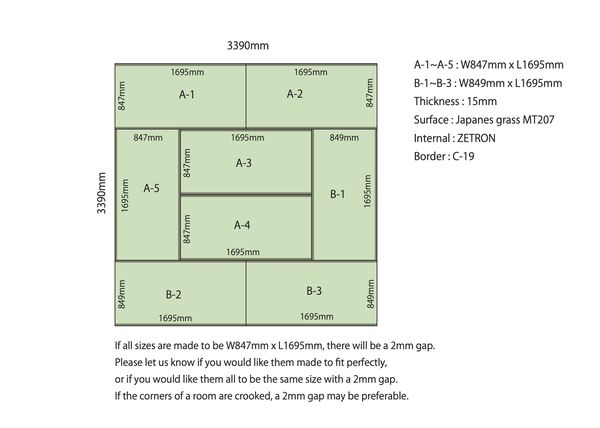 Custom tatami layout proposal for a client room