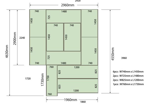 Custom tatami layout proposal for a client room