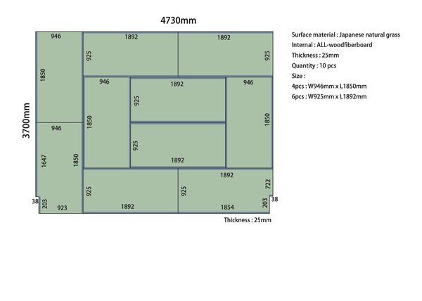 Custom tatami layout proposal for a client room