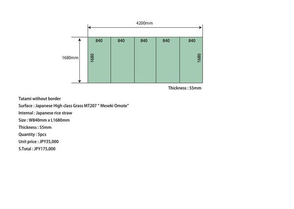 Custom tatami layout proposal for a client room