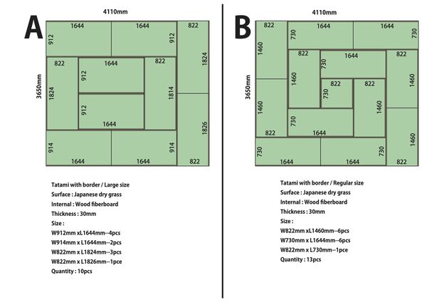 Custom tatami layout proposal for a client room