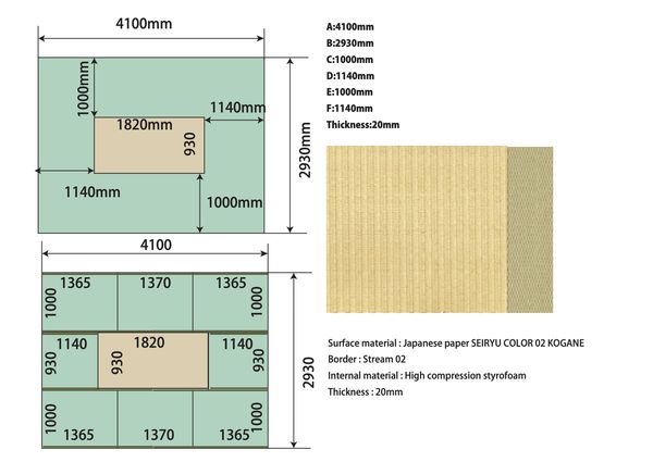 Custom tatami layout proposal for a client room